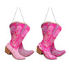 Pink Cowboy Boots Ornaments, 2 Assorted