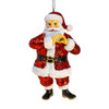 Glittered Santa with Heart Hands Ornament