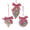 70-80MM Glass Candy Pattern Ball, Onion & Finial Ornaments, 3 Assorted