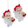 Glass Santa Head With Sprinkles Ornaments, 2 Assorted