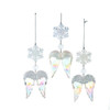 Opalescent Angel Wing Ornaments, 3 Assorted