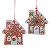 Flatback Gingerbread House Ornaments, 2 Assorted