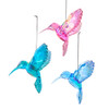 Iridescent Color Hummingbird Ornaments, 3 Assorted