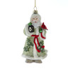 Glass Mistletoe Santa Ornament