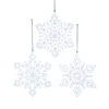 Clear & White Snowflake Ornaments, 2 Assorted