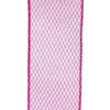Hot Pink Glittered Criss-Cross Patterned Double Wire Ribbon