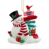 Snowman With Indicator Sign Pole Ornament For Personalization