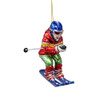 Glass Skier Ornament
