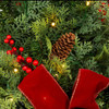 26“ Battery Operated Pre-Lit Warm White LED Berry and Pinecone Wall Tree