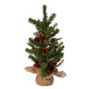 24" Un-Lit Red Berries and Pinecones Tree