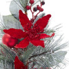 18" Un-Lit Flocked Tree With Red Berries and Poinsettia