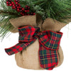 18“ Un-Lit Green Tree With Berries and Plaid Ribbon