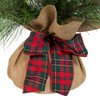 24“ Un-Lit Green Tree With Berries and Plaid Ribbon