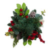 18" Un-Lit Green Tree With Berries and Pinecone Ribbon