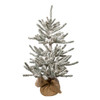 3' Pre-Lit Warm White LED Flocked Vail Pine Tree