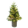 32“ Pre-Lit Fiber-Optic Warm White LED Northern Light Potted Tree
