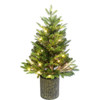 32“ Pre-Lit Fiber-Optic Warm White LED Northern Light Potted Tree