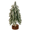 11.81“ Flocking Pine Tree With Wood Base