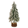 13.5“ Flocking Pine Tree With Wood Base