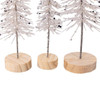 Silver Glittered Miniature Tree Set, 3-Piece Set