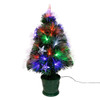 24" Pre-Lit Fiber Optic Potted Tree