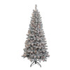6' Pre-Lit Clear Incandescent New Brunswick Flocked Spruce Tree
