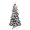 7' Pre-Lit Clear Incandescent New Brunswick Flocked Spruce Tree