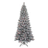 7' Pre-Lit Multicolor Incandescent New Brunswick Flocked Spruce Tree