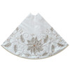 54" Ivory Tree Skirt With Embroidered Snowflake Design