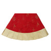 60" Red With Gold Embroidered Ornaments Tree Skirt