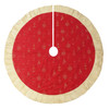 60" Red With Gold Embroidered Ornaments Tree Skirt