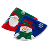 20“ Miniature Green Santa & Blue Snowman Tree Skirts, 2 Assorted