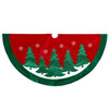 48“ Red Velvet With Green Trees Tree Skirt