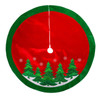 48" Red Velvet With Green Trees Tree Skirt