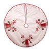 60" Ivory Dupion With Reindeer Appliqué© Embroidered Tree Skirt