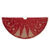 48" Burgundy & Gold Christmas Tree Damask Tree Skirt