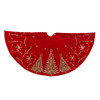 48" Burgundy & Gold Christmas Tree Damask Tree Skirt