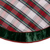 48" Red & Green Plaid Velvet Border Tree Skirt
