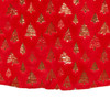 60" Red & Gold Plush Faux Fur Tree Skirt