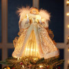 10" UL 10L Ivory and Gold Angel Tree Topper