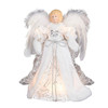 12" UL 10L White and Silver Angel Tree Topper