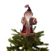 10“ UL 10-Light Burgundy and Brown Santa Treetop