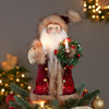 10“ UL 10-Light Burgundy and Brown Santa Treetop