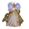 12" 7L LED Color-Changing Fiber-Optic Ivory and Gold Angel Tree Topper