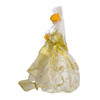 12" 7L LED Color-Changing Fiber-Optic Ivory and Gold Angel Tree Topper