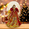 18“ UL 70-Light Fiber-Optic LED Red and Gold Angel Treetop