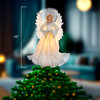 16" 7L LED Fiber-Optic Ivory Angel Tree Topper