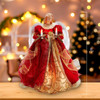 14" UL 10-Light Red & Gold Angel Tree Topper