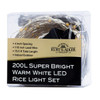 75.5' 200-Light Warm White Superbright LED Silver Wire Light Set