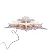 13.75" 20L Warm White LED Silver & White Glittered Snowflake Tree Topper